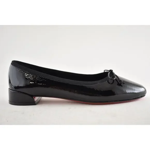 Christian Louboutin Sweetie Jane Flat Black Patent Leather Ballet Ballerina 42 - Picture 2 of 14